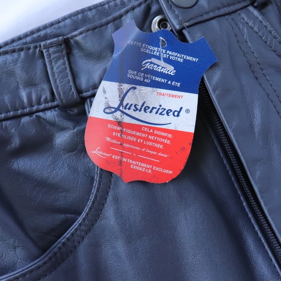 Charcoal gray vintage very high-rise leather pants - Picture 6 of 8